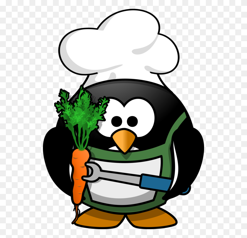 548x750 Little Penguin Chef Bird Cooking - Play Kitchen Clipart