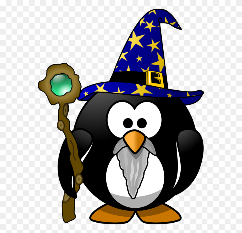 577x750 Little Penguin Magician Bird - Mage Clipart