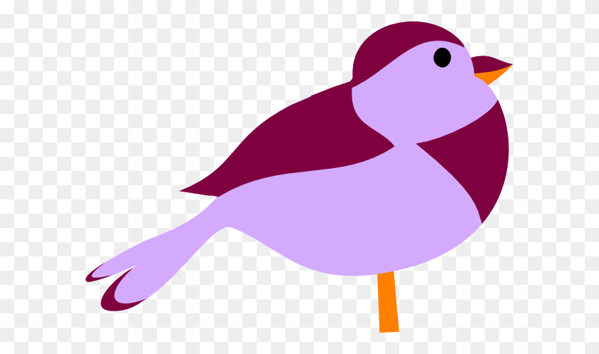 600x437 Маленькая Фиолетовая Птица Картинки - Маленькая Птичка Клипарт