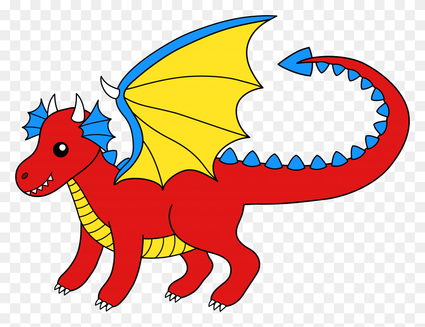 8480x6387 Little Red Dragon Free Clip Art - Free Toy Clipart