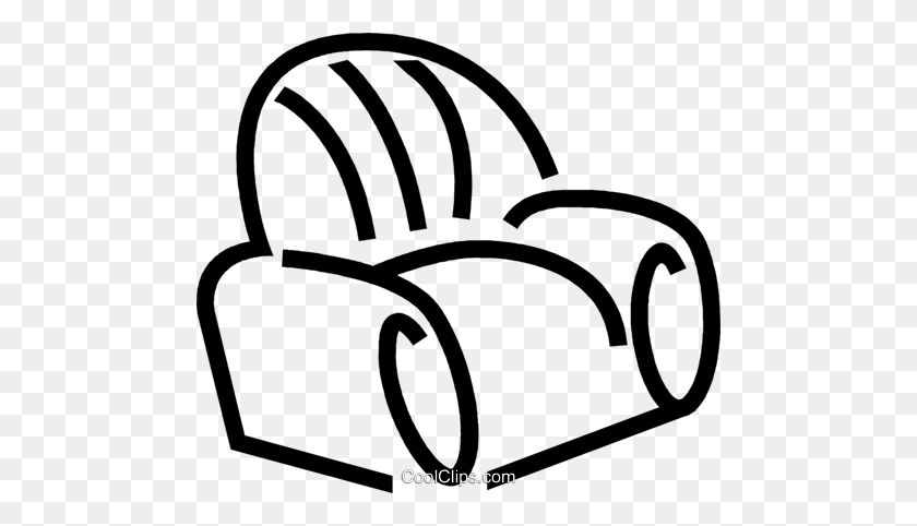 480x422 Living Room Chair Royalty Free Vector Clip Art Illustration - Living Room Clipart Black And White