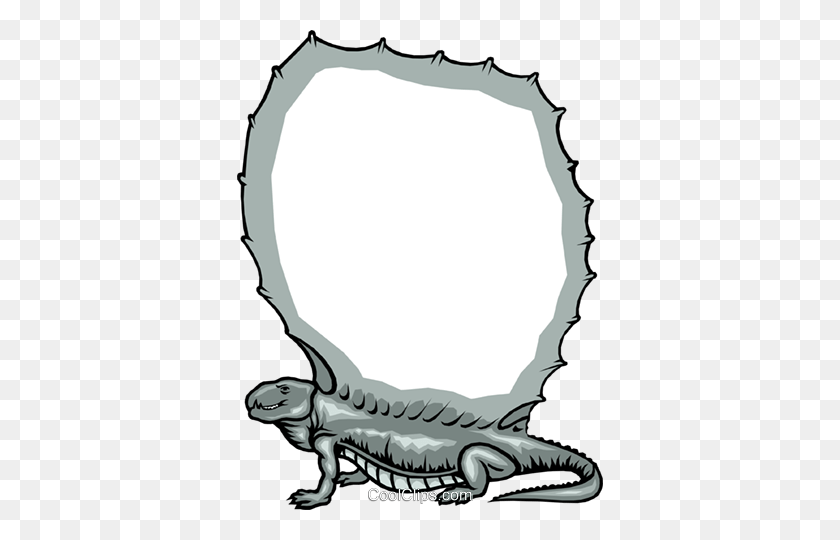 366x480 Lizard Background Royalty Free Vector Clip Art Illustration - Reptile Clipart Black And White