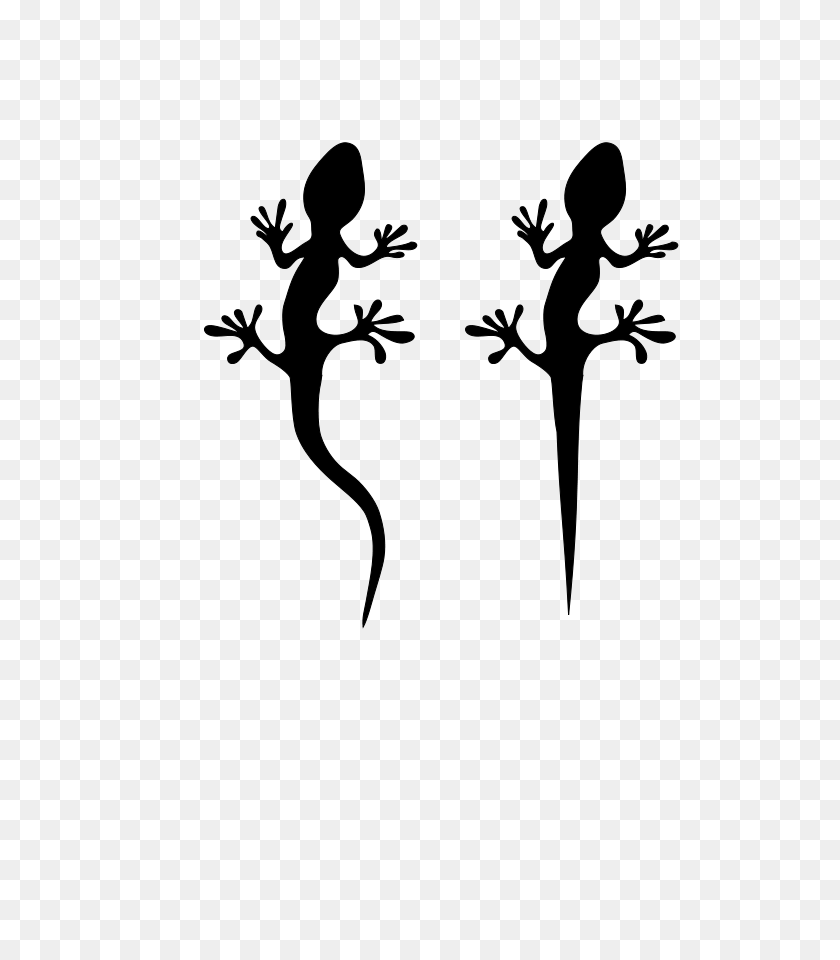636x900 Lizard Black And White Clip Art - Twig Clipart Black And White