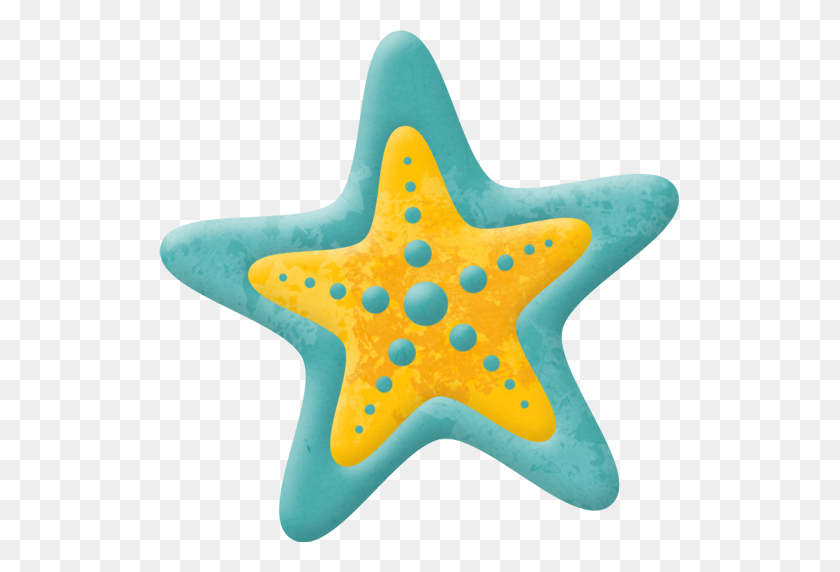 521x512 Ljd Wos Starfish Blue - Летний Детский Клипарт