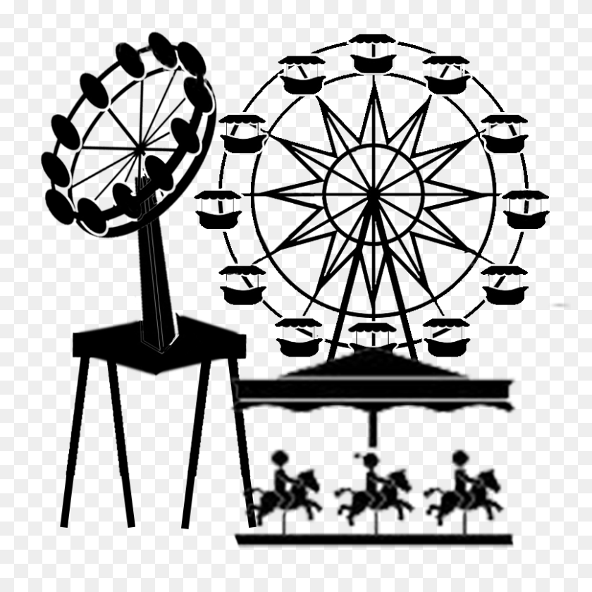 804x804 Ljm Associates, Inc Ride Inspections For The Amusement Industry - Ferris Wheel Clipart Black And White