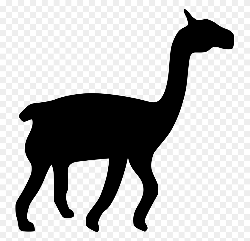 735x750 Llama Camel Silhouette Cat Drawing - Free Llama Clipart