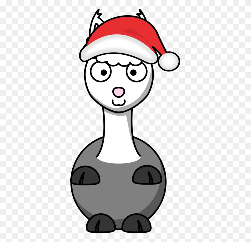 369x750 Llama Drawing Cartoon Stoat Cama - Santa Head Clipart