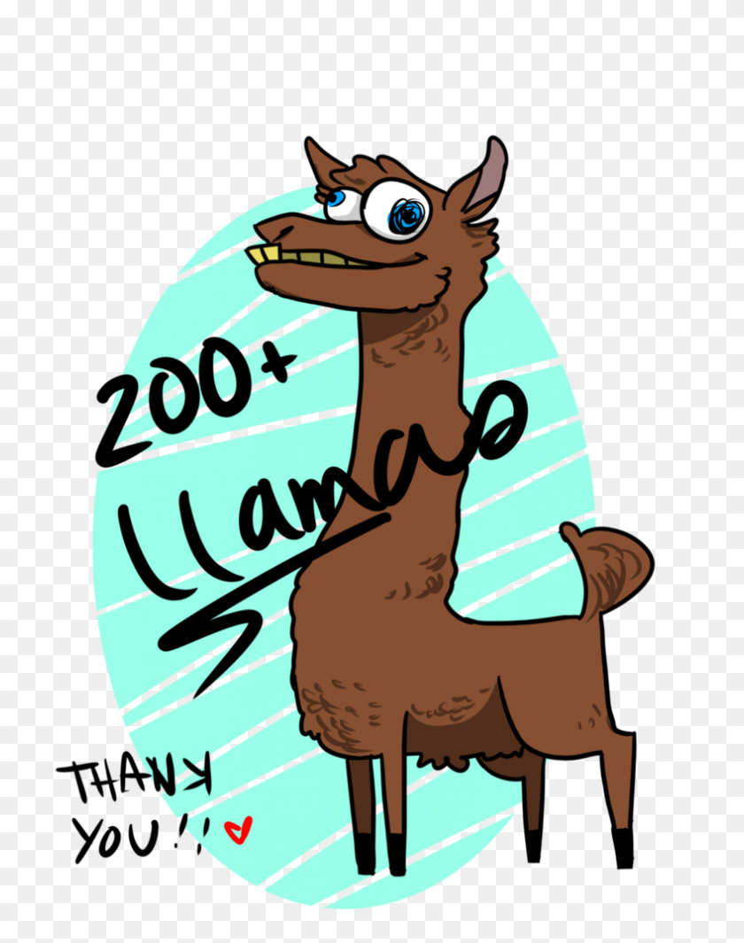 787x1015 Llamas Thank You - Llamas PNG