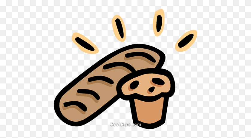 480x403 Loaf Of Bread And Muffin Royalty Free Vector Clip Art Illustration - Loaf Of Bread Clipart