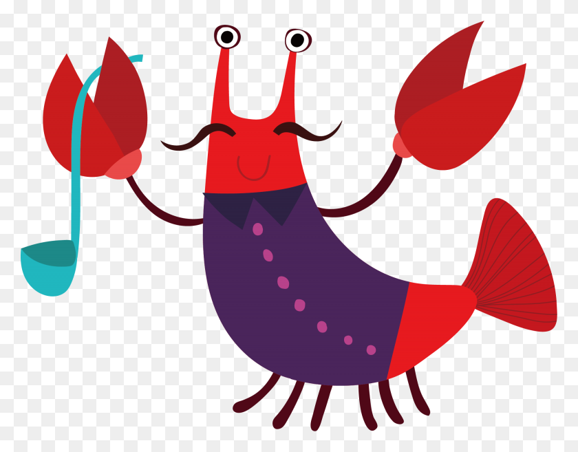 1950x1494 Lobster Clipart Purple - Lobster Clipart Free
