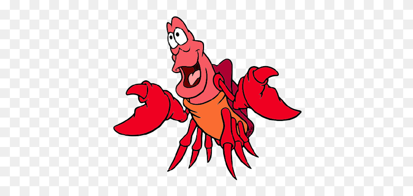 394x340 Lobster Clipart Sebastian - Mermaid Clipart Free