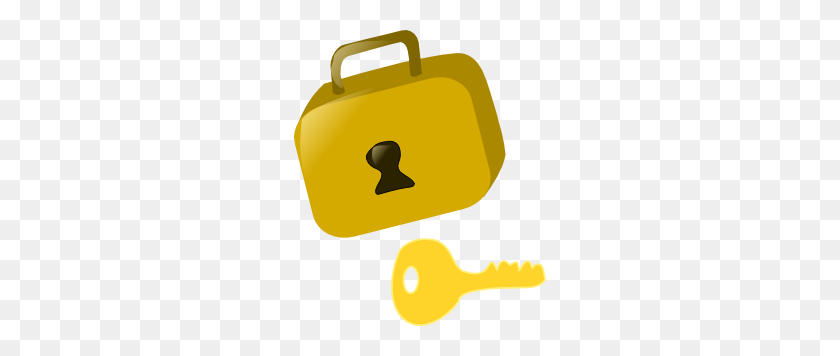 252x296 Lock And Key Clip Art - Gold Key Clipart