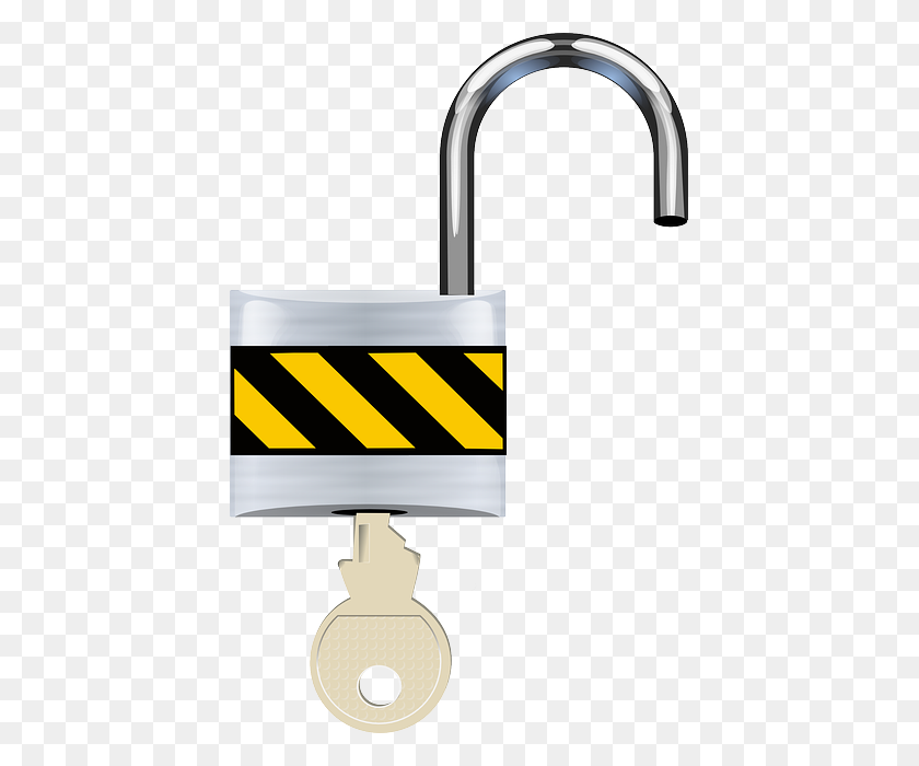 419x640 Lock Clipart Lock And Key - Door Lock Clipart