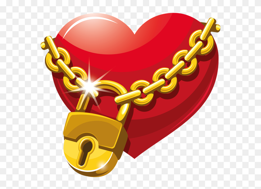 600x547 Locked Heart Png Clipart Letras - Red Heart Emoji PNG