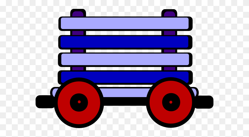 600x403 Loco Train Carriage Blue Clipart At Vector - Carriage Clipart