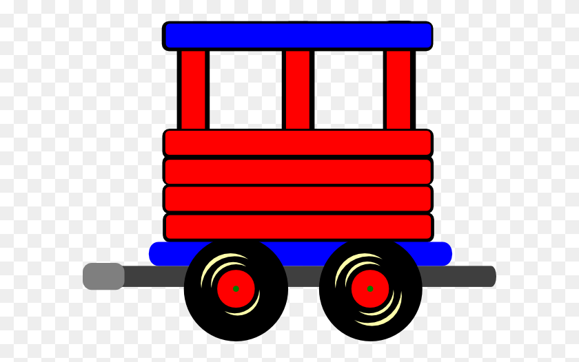 600x466 Loco Train Carriage Clip Art - Train On Tracks Clipart