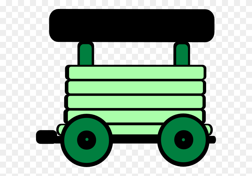 600x528 Loco Train Carriage Green Clip Art At Vector - Train Clipart