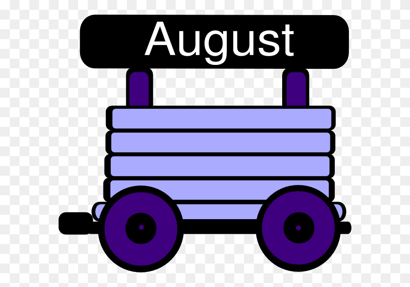 600x528 Loco Train Carriage Purple Clip Art - August Clipart