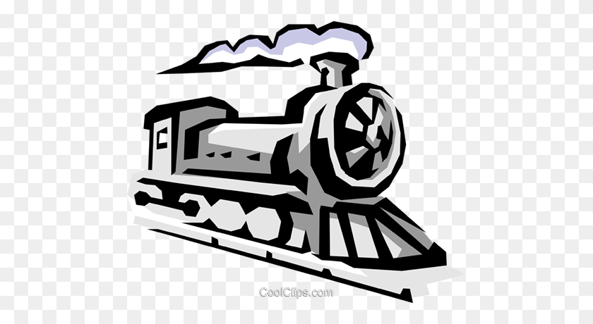 480x400 Locomotive Royalty Free Vector Clip Art Illustration - Construction Equipment Clipart Black And White