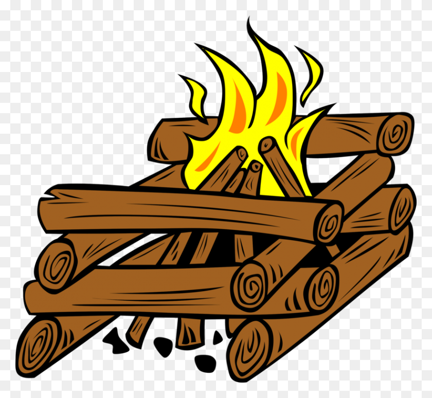 819x750 Log Cabin Campfire Tipi Fire Making - Mud Tire Clipart
