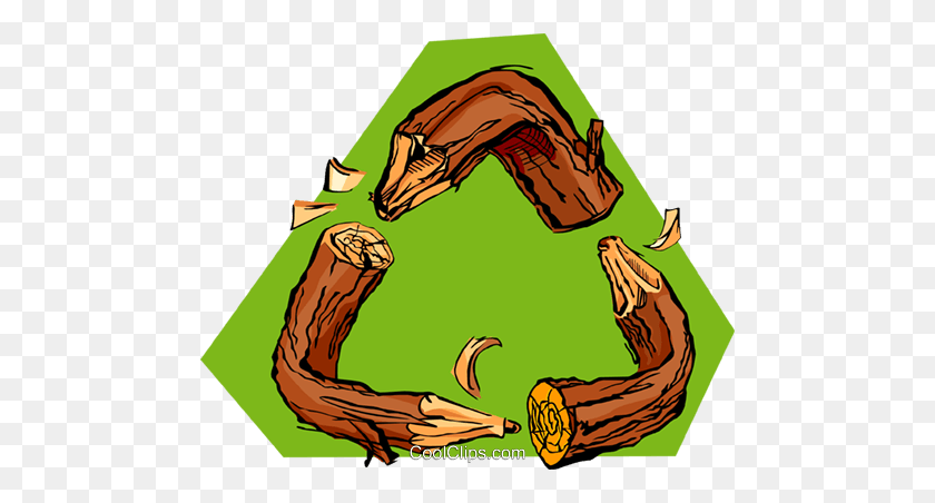 480x392 Log Recycling Symbol Royalty Free Vector Clip Art Illustration - Log Clipart