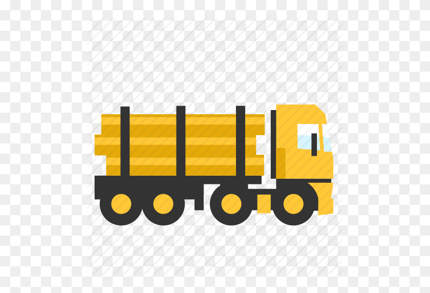 506x512 Log, Semi, Trailer, Transport, Truck, Wood Icon - Semi Truck PNG