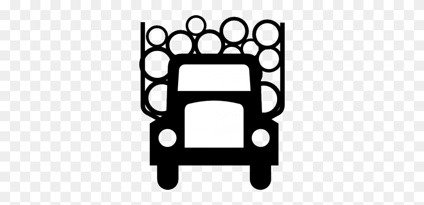 288x346 Log Truck Clipart - Semi Truck Clipart Black And White