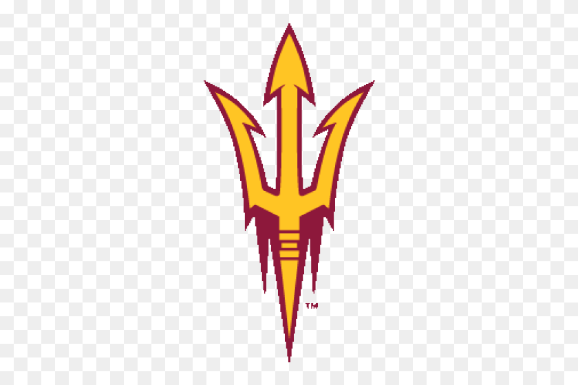 500x500 Logotipo De La Universidad Estatal De Arizona Sun Devils Tridente Amarillo - Tridente Png