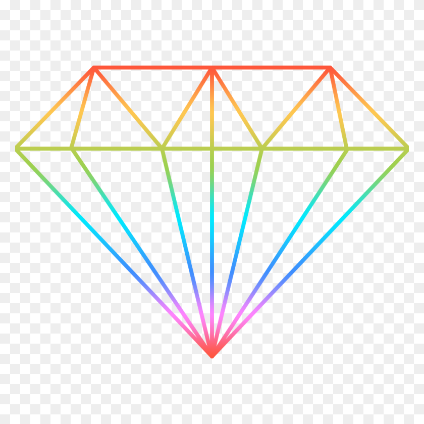 1000x1000 Logo Diamond Rainbow - Diamond Logo PNG