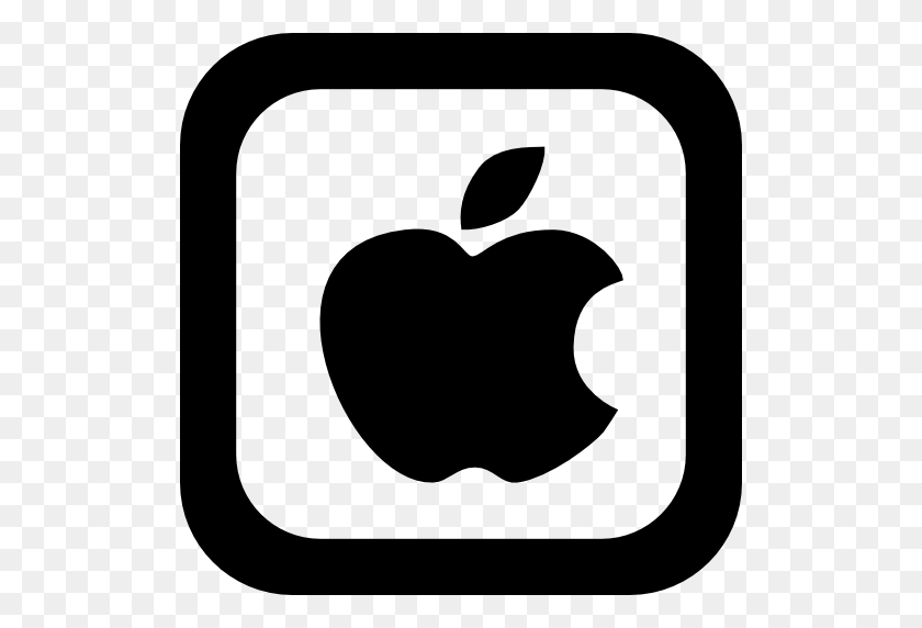 512x512 Logo Squares Icon - Apple Logo White PNG
