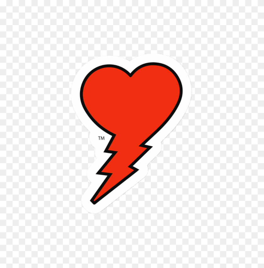 3000x3057 Logo Sticker With Beautiful Red Heart Symbol And Lightning - Red Lightning PNG