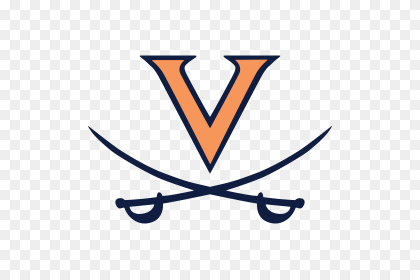 500x500 Логотип Университета Вирджинии Кавальерс Оранжевый V Синий Контур - Скрещенные Мечи Png