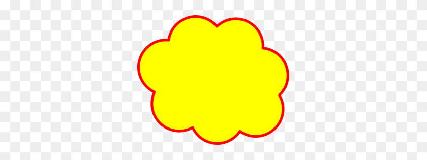 299x255 Логотип Желтый Цветок В Форме Красный Контур - Цветочный Клипарт В Форме
