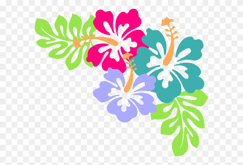 600x509 Logos Clip Art, Hibiscus Clip Art And Art - Tropical Flower Clipart