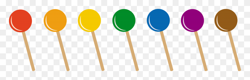 7438x2012 Lollipops In Seven Flavors - Sweet Treats Clipart
