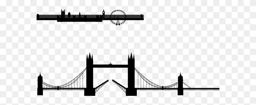 600x285 Лондонский Мост Силуэт Картинки - Висячий Мост Клипарт