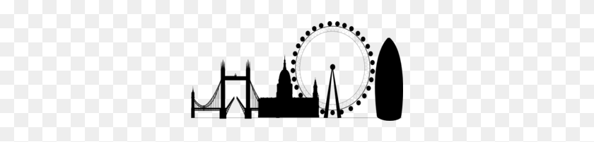 300x141 London Skyline Clipart Clip Art - London Clipart Black And White
