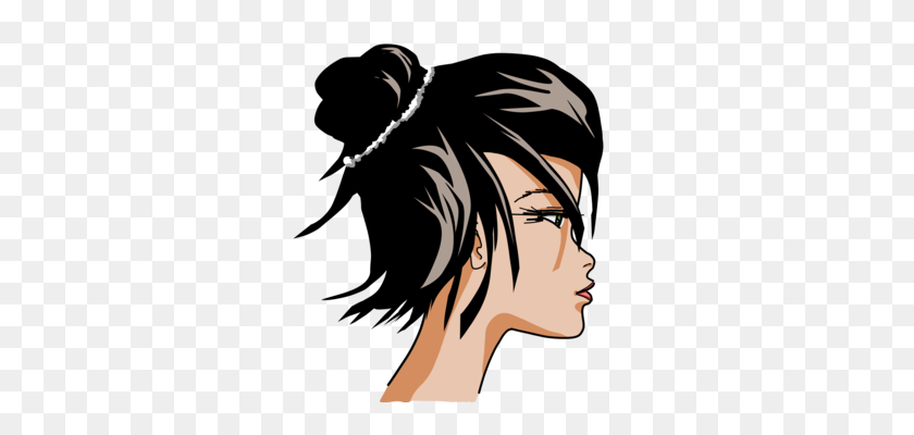 340x340 Long Hair Woman Computer Icons Silhouette - Tampon Clipart