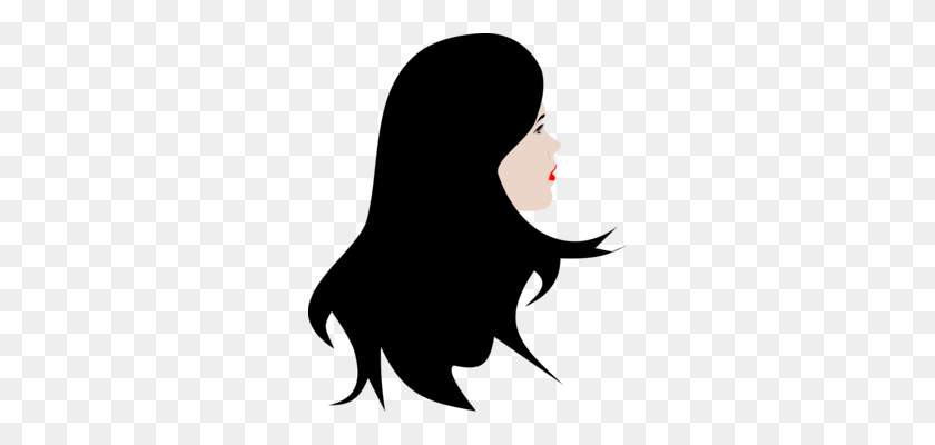 286x340 Long Hair Woman Computer Icons Silhouette - Hairstyle Clipart