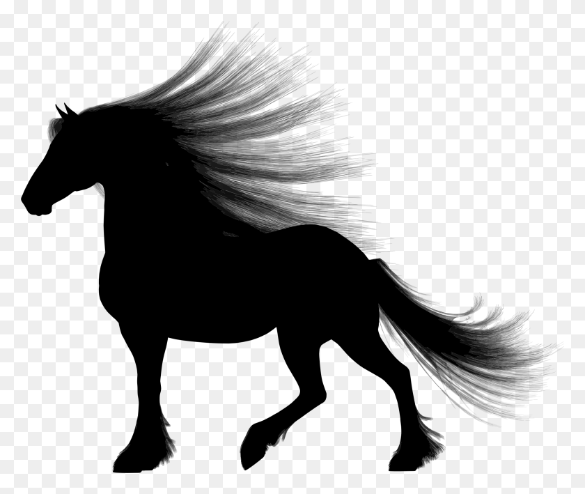 2278x1897 Long Haired Horse Silhouette Icons Png - Horse Silhouette PNG