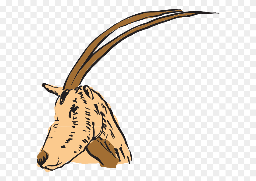 600x535 Long Horned Antelope Clip Art - Antelope Clipart