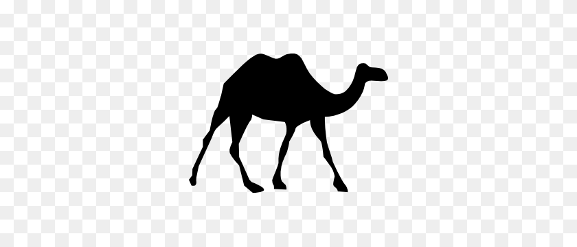 300x300 Long Legged Camel Sticker - Camel Clipart Black And White