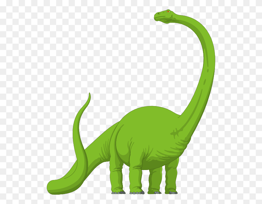 540x594 Длинная Шея Брахиозавр Динозавр Зеленый Брахиозавр Картинки - Птеродактиль Клипарт