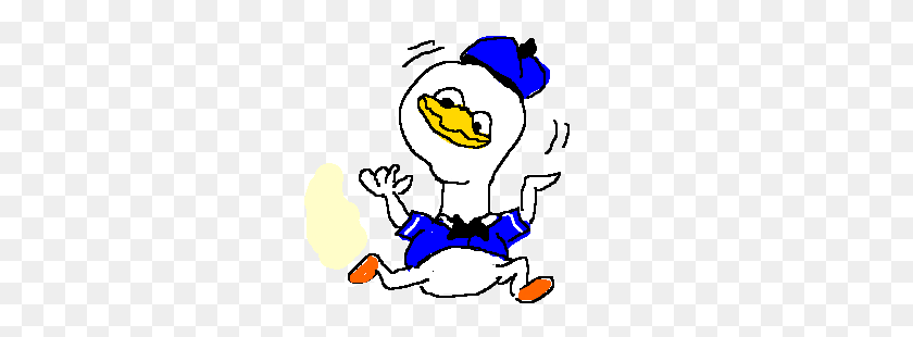 300x250 Long Necked Donald Duck Being A Retard Drawing - Retard PNG