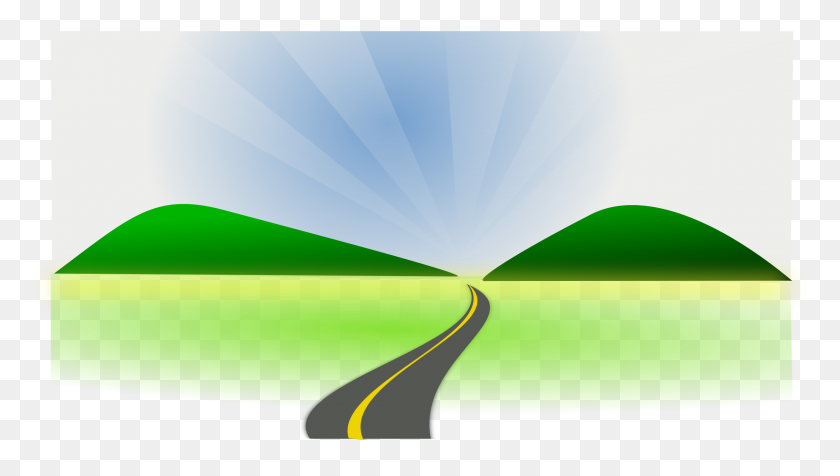 2400x1283 Long Winding Path Clip Art - Winding Road Clipart