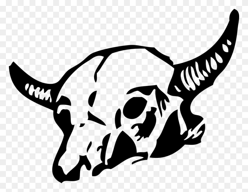 958x727 Longhorn Skull Drawing - Skull And Crossbones Clip Art