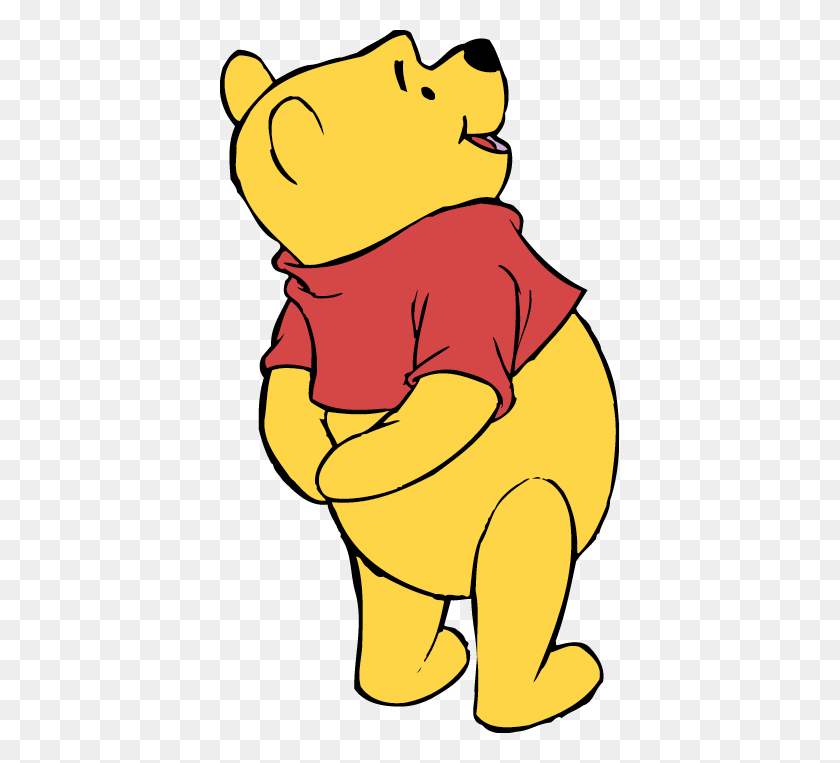 399x703 Look Up Cliparts - Winnie The Pooh Clipart Black And White