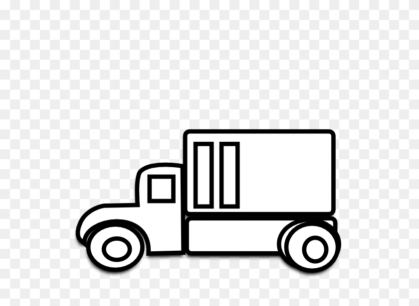 555x555 Lorry Clipart Black And White - Icecream Truck Clipart