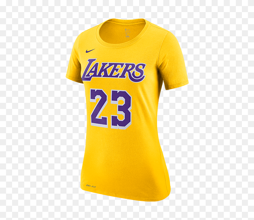 500x667 Los Angeles Lakers Lebron James Women's Icon Player T Shirt - Lebron James Lakers PNG