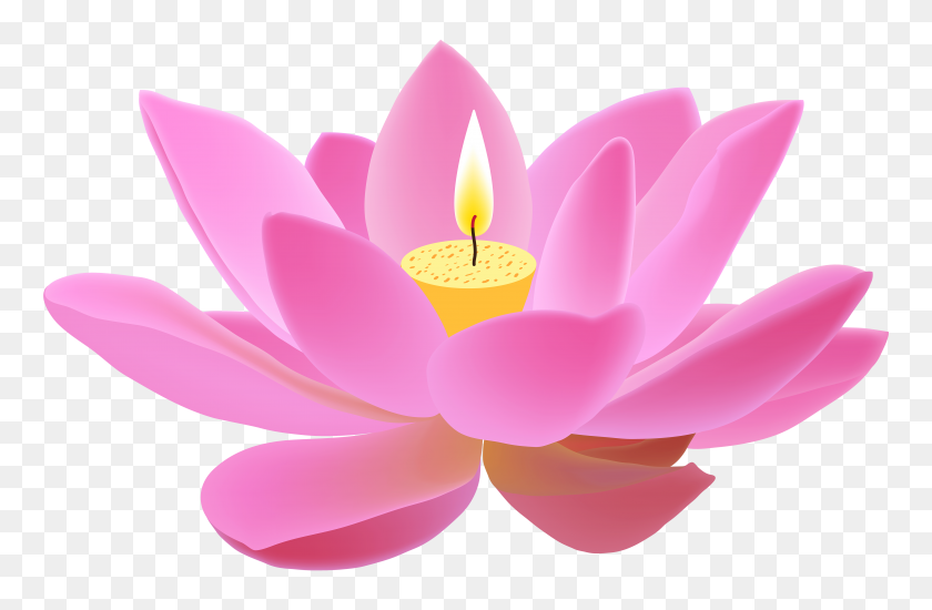 5000x3144 Lotus Candle Free Png Clip Art - Diwali Clipart
